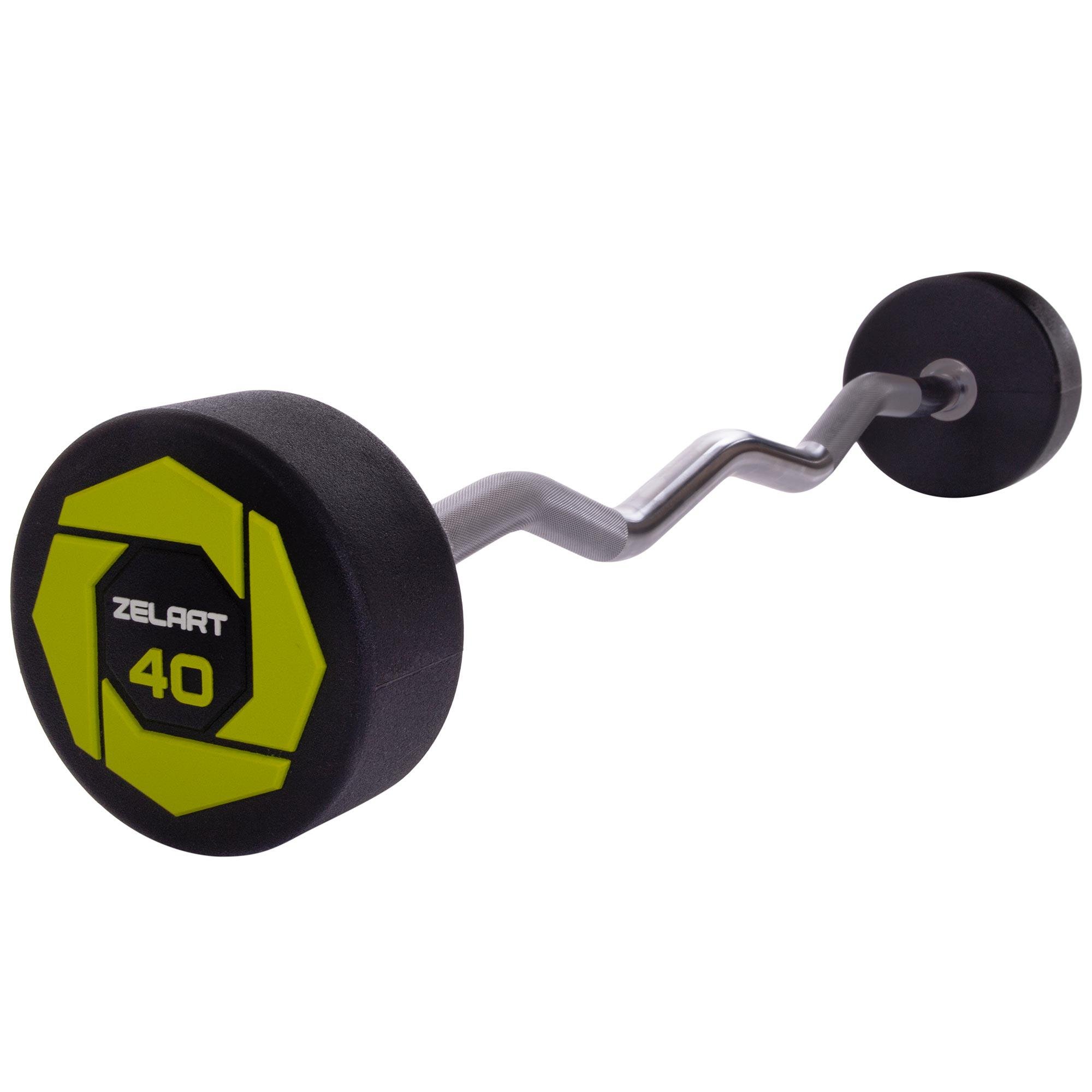 Штанга Zelart Urethane Barbell фиксированная изогнутая полиуретановая TA-2690-40 длина 111 см 40 кг (DR002583)