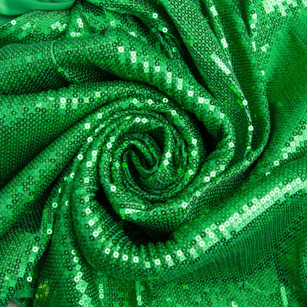 Тканина трикотаж паєтки 195 гр/м2 140 см Трава (27271)