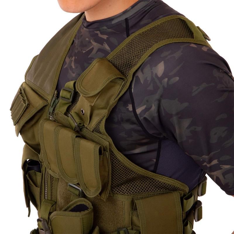 Розвантажувальний жилет універсальний на 8 кишень SP-Sport Оливковий (ZK-27) - фото 4 Розвантажувальний жилет універсальний на 8 кишень SP-Sport Оливковий (ZK-27) - фото 4