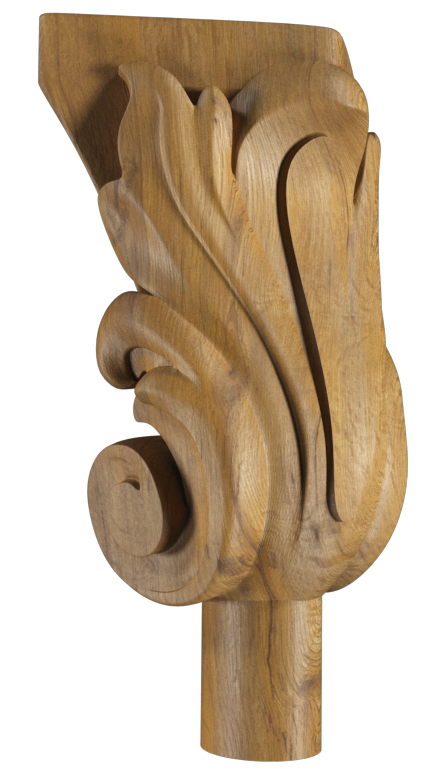 Ніжка для меблів дерев'яна Бароко з різьбленням Дуб (25590888)