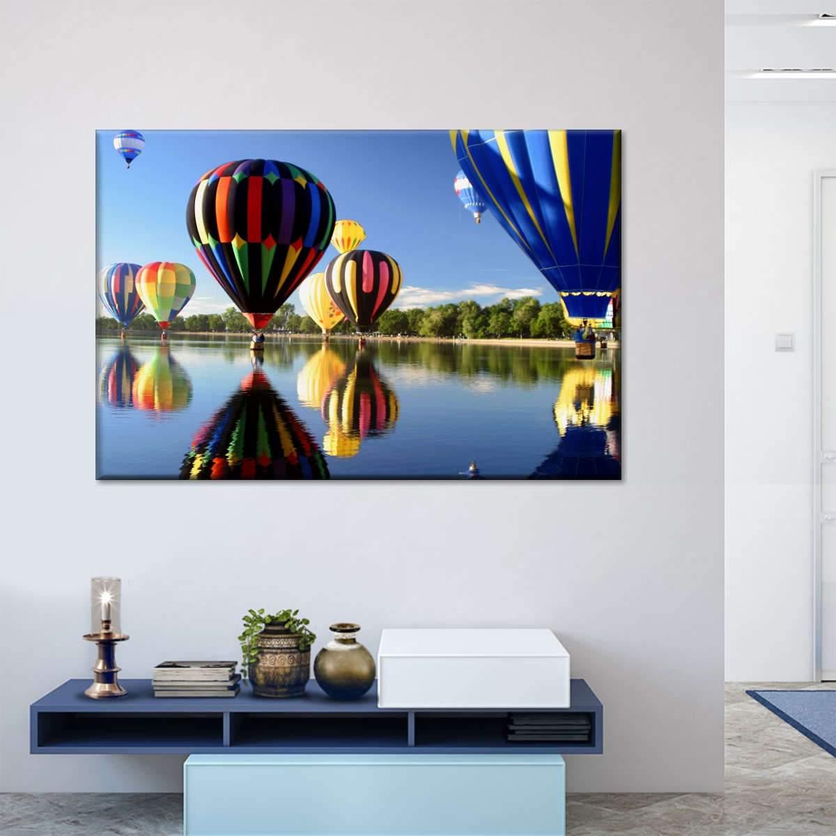 Картина KIL Art Воздушные шары на поверхности озера 81x54 см (40)