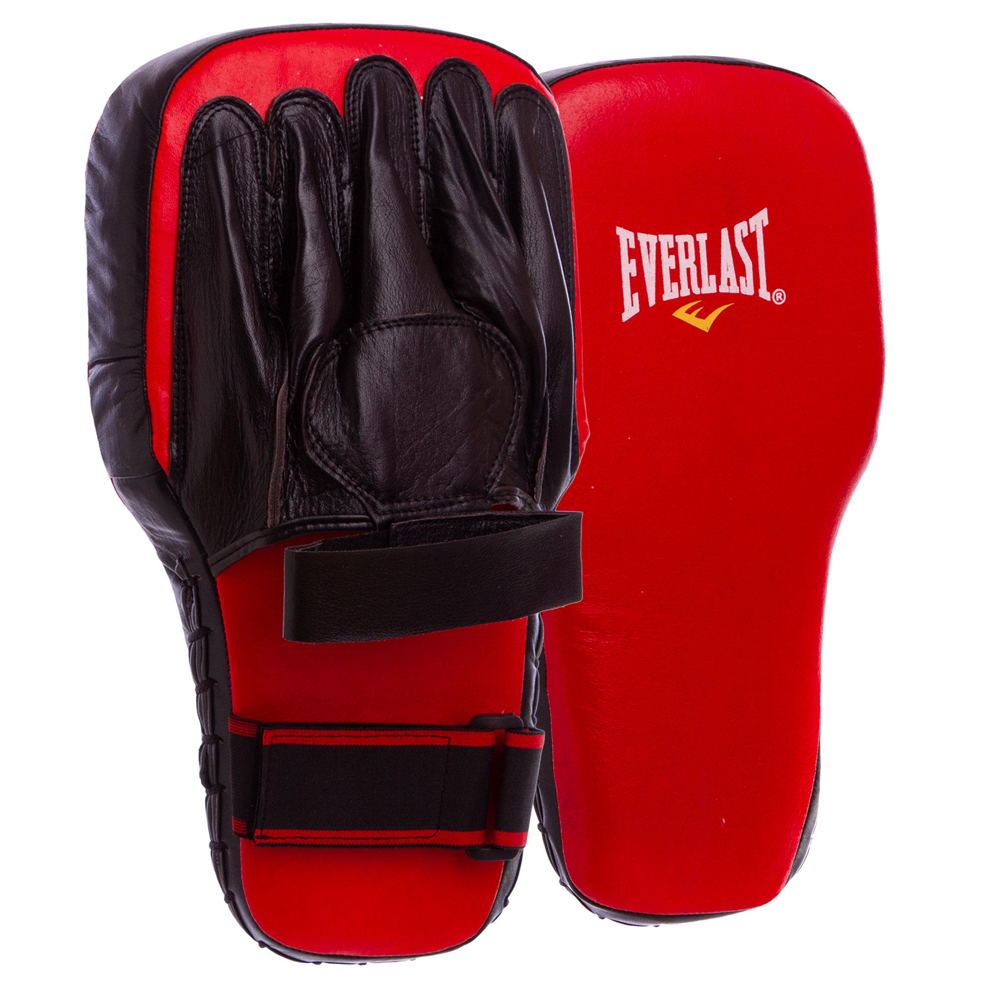 Лапа пряма подовжена для боксу та єдиноборств Everlast MA-0002 42x23x5,5см 2 шт. Червоний/Чорний - фото 1