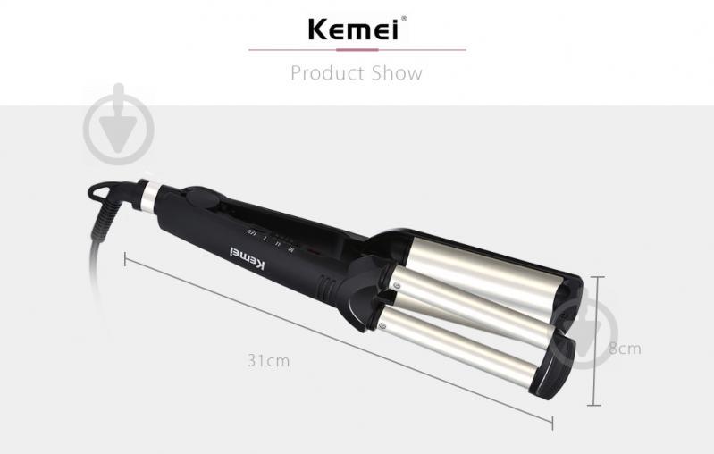 Тройная плойка Kemei Km-2022 - фото 5