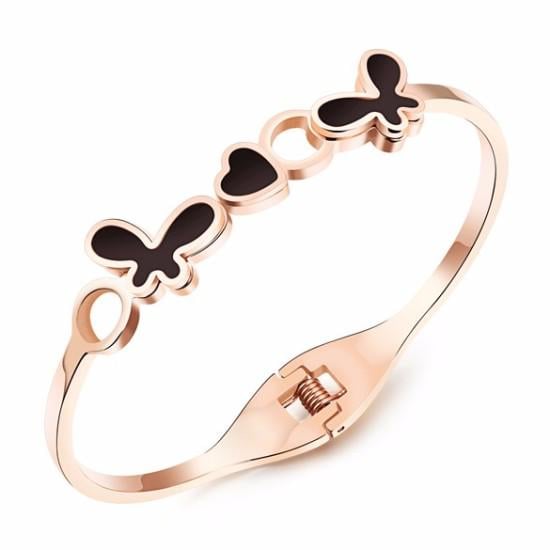 Браслет женский с камешками из нержавеющей медицинской стали (BS-061)