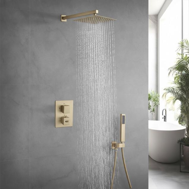 Душевая система скрытого монтажа с термостатом Nett TSG-473 Золотой (2999643149)