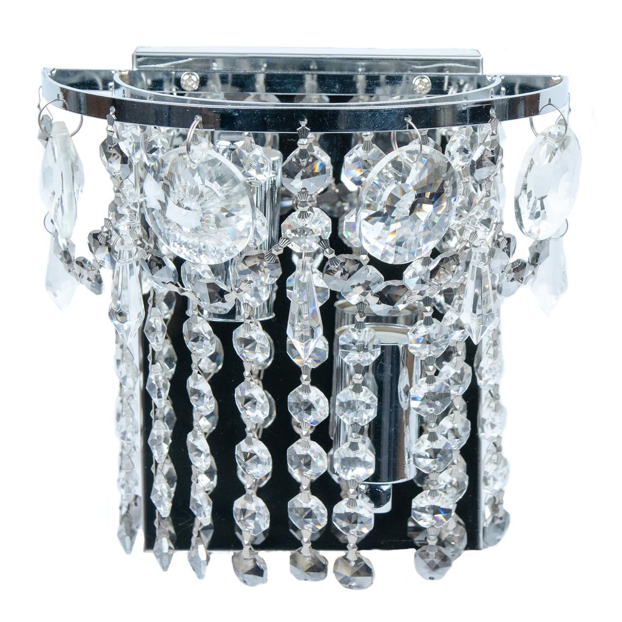 Бра світлодіодне Sunlight E1171/2w класичне кришталь 25 см Срібний (12360778)