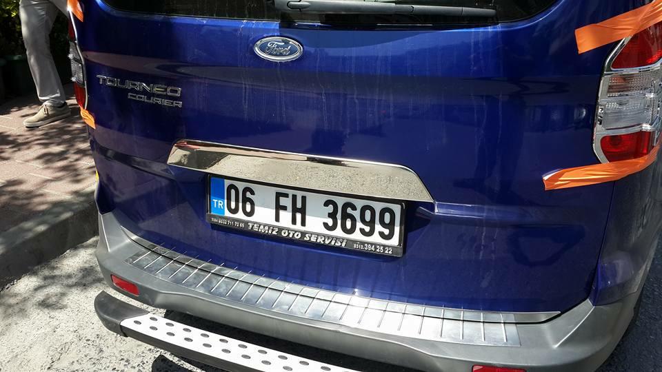 Планка над номером нерж для Ford Courier 2014