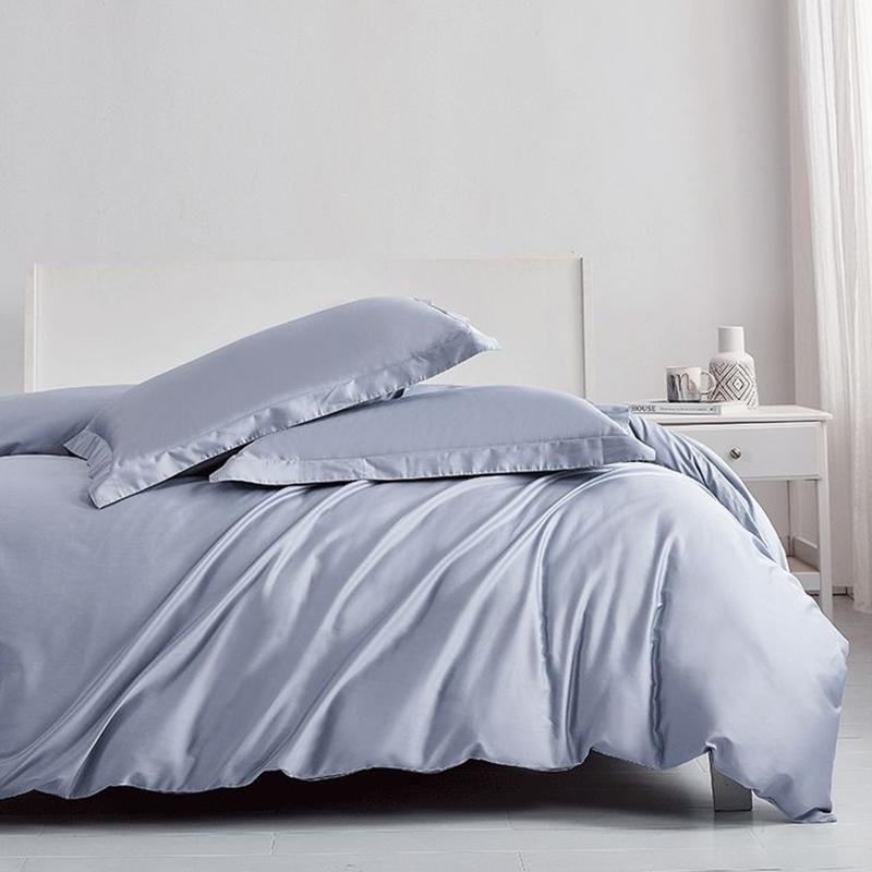 Постельное белье Meriset Premium сатин двуспальное на резинке Forever Blue (550383-6)