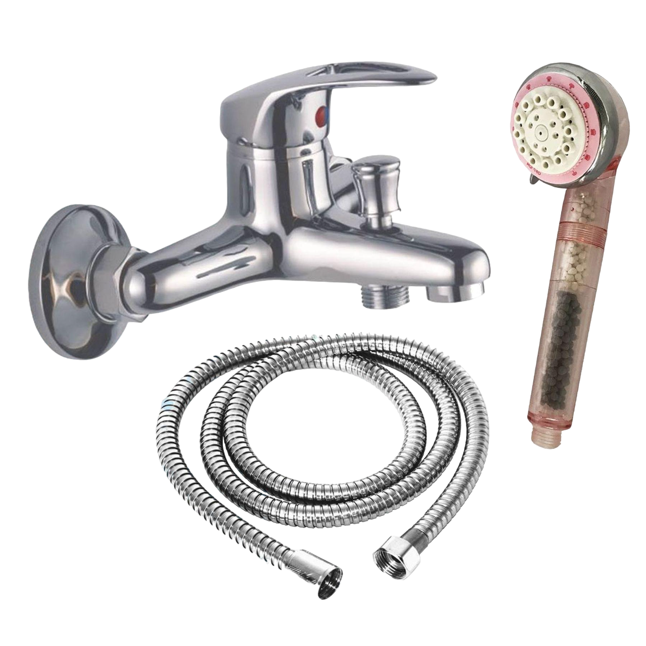 Смеситель для ванны Globus Lux Fitnes GI-102 с лейкой и фильтром SFH-01 (000009289)