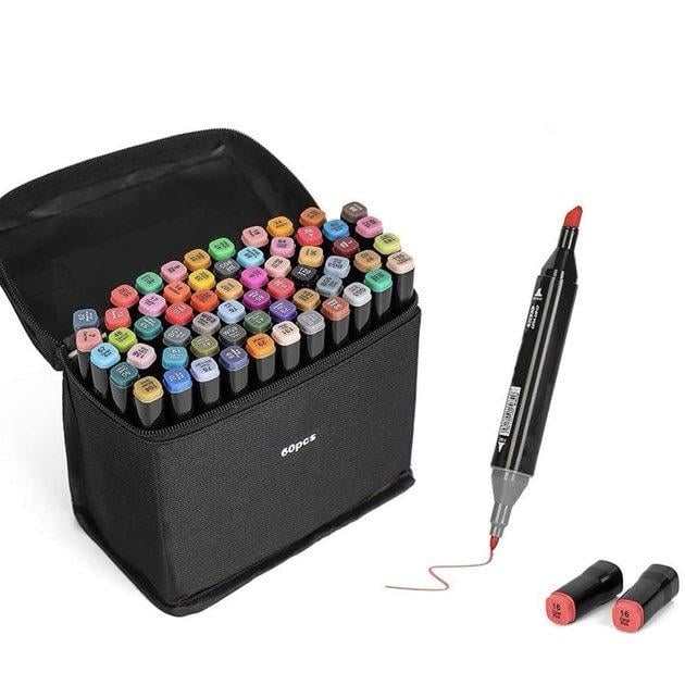 Набор профессиональных маркеров UFT Touch Smooth для скетчинга и рисования двусторонние 60 шт. (23854543)