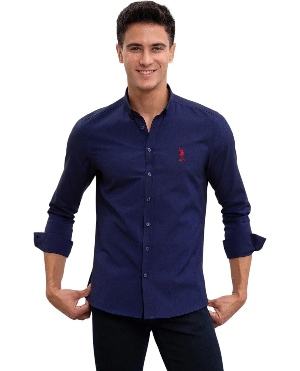 Рубашка мужская с длинным рукавом U.S. Polo Assn. 1753823.DBLUE L Темно-синий (8683856308992)