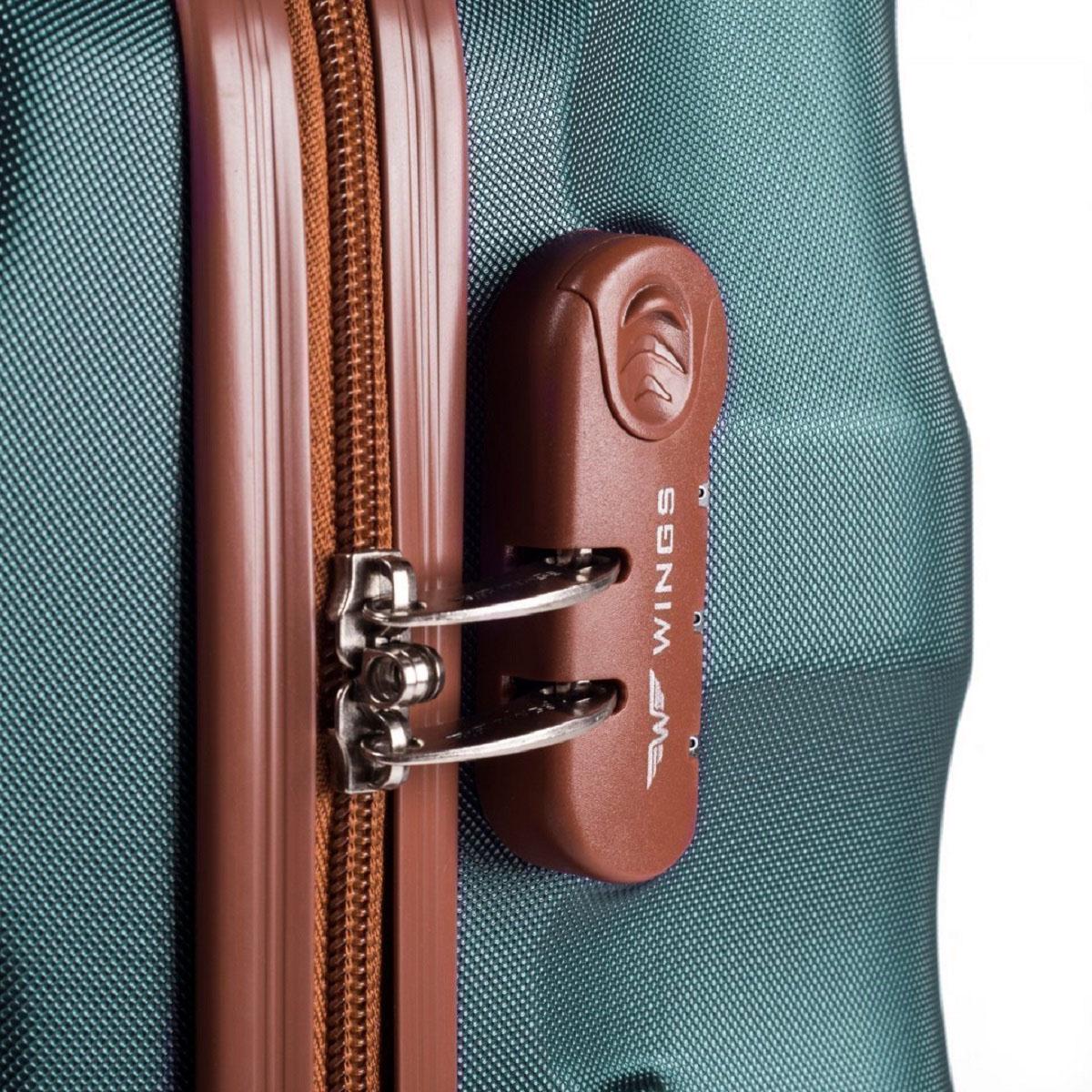 Чемодан пластиковый WINGS 402 микро Темно-зелений (Wp00455) - фото 4 Чемодан пластиковый WINGS 402 микро Темно-зелений (Wp00455) - фото 4