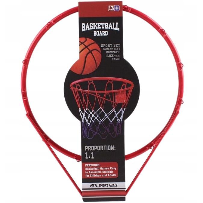 Баскетбольное кольцо стандартное 1:1 металлическое с сеткой и креплением 46 см (32179043) Баскетбольное кольцо стандартное 1:1 металлическое с сеткой и креплением 46 см (32179043)