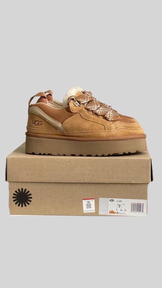 Кросівки платформа зимові замшеві UGG Lowmel Platform Sneaker Chestnut р. 41 Коричневий (20132)