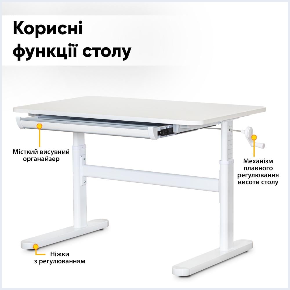 Парта школьная эргономичная трансформер Evo-kids TH-210 W Lite Белый - фото 2