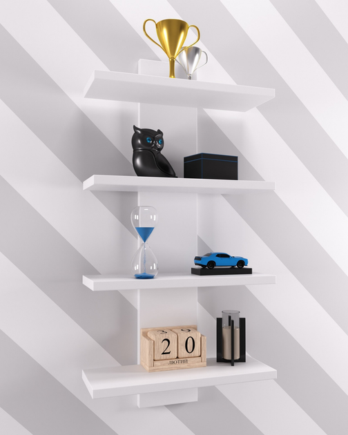 Полка навесная Континент ПН-5 35х14х70 см Белый