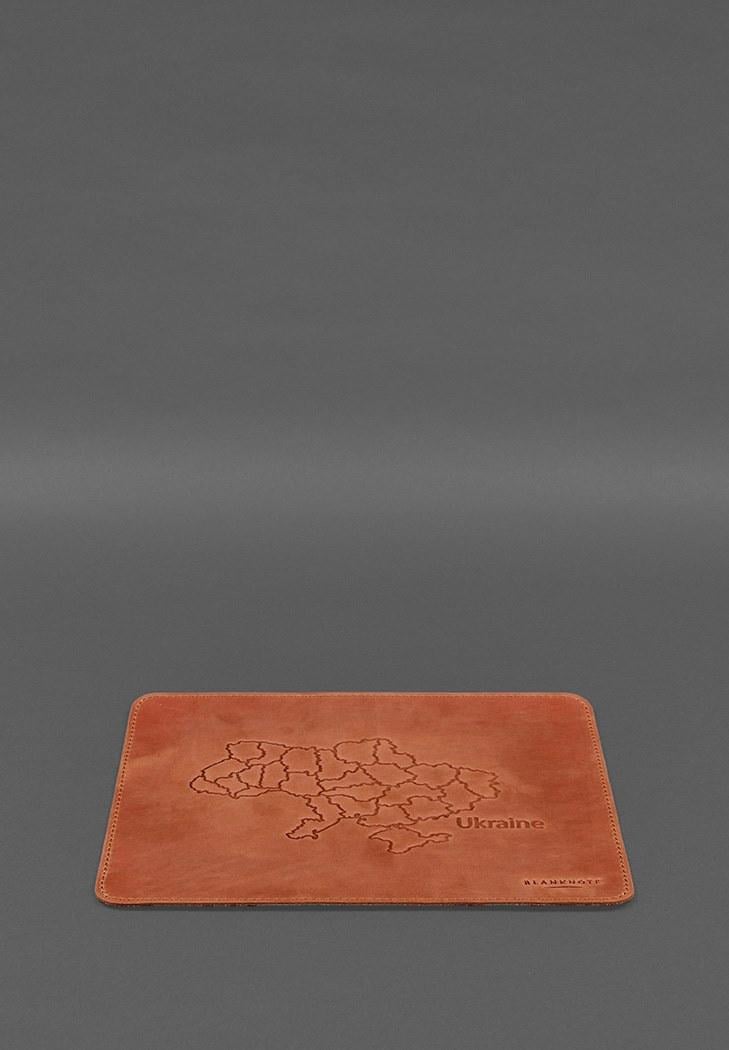 Набор настольный из натуральной кожи 5.0 с картой Украины Crazy Horse Светло-коричневый (A-028178) - фото 10