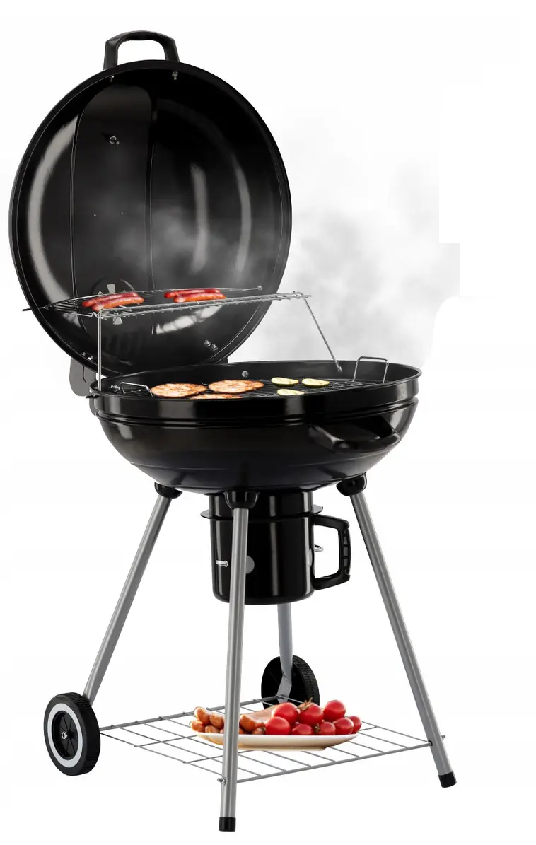 Гриль-барбекю угольный GardenLine BBQ5313 с крышкой на колесиках круглый Черный (AN-BBQ5313) Гриль-барбекю угольный GardenLine BBQ5313 с крышкой на колесиках круглый Черный (AN-BBQ5313)