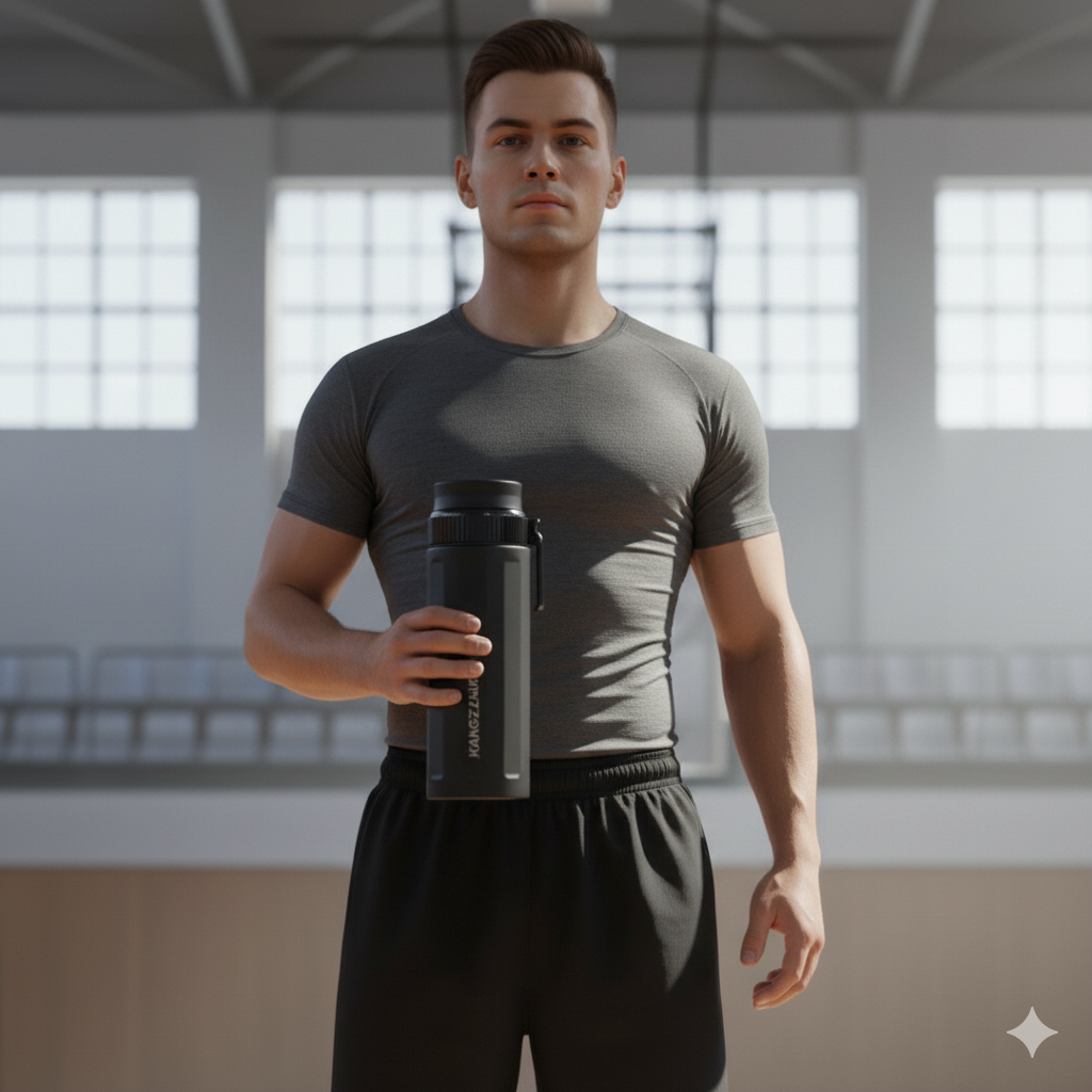 Термос фляжка з нержавіючої сталі KANGZYUAN з подвійною стінкою вакуумний 600 мл Чорний (2456486220) - фото 10 Термос фляжка з нержавіючої сталі KANGZYUAN з подвійною стінкою вакуумний 600 мл Чорний (2456486220) - фото 10