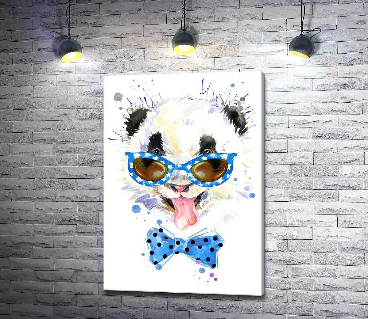 Картина ArtPoster Панда в стильному образі в блакитних тонах 35x50 см Модуль №1 (001442)