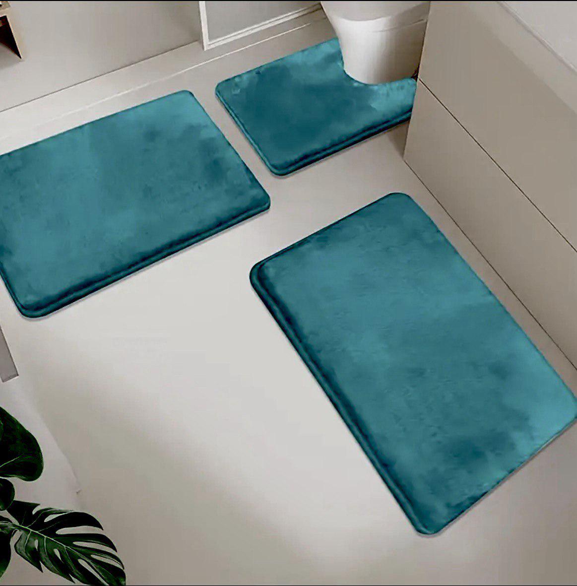 Набор ковриков в ванную и туалет Smooth Premium Memory Foam 3в1 80х50/60х40/60х50 см Зеленый (NKMaxSmooth0007) - фото 4