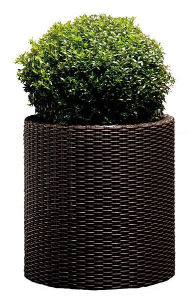 Горщик для квітів Keter Cylinder Planter Large 39 л Коричневий (7290103664206)