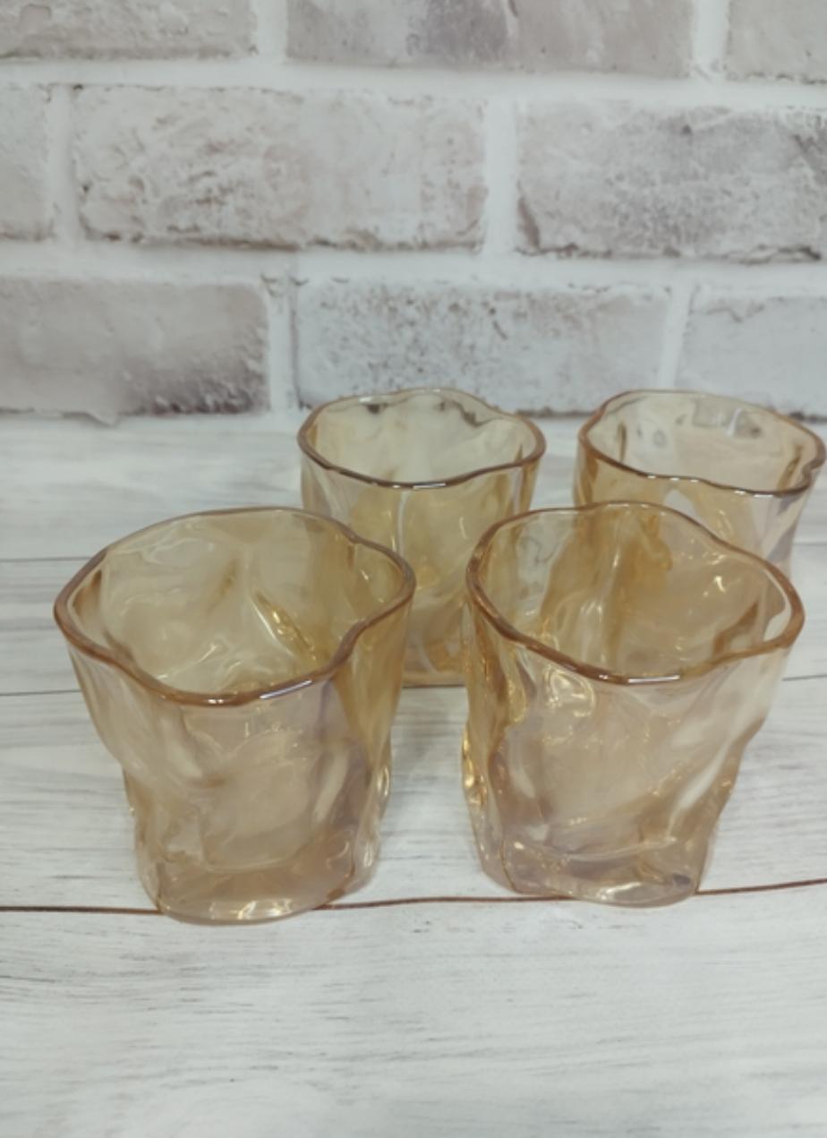 Набір склянок для віскі S&T 767-15-1 4 шт. 280 мл Золотистий