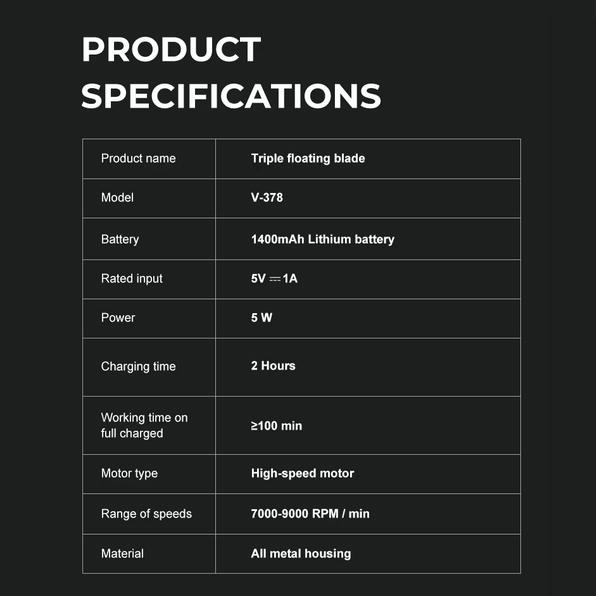 Электробритва шейвер VGR V-378 1400 мА/ч 9000 об/мин Красный (9069) - фото 8 Электробритва шейвер VGR V-378 1400 мА/ч 9000 об/мин Красный (9069) - фото 8