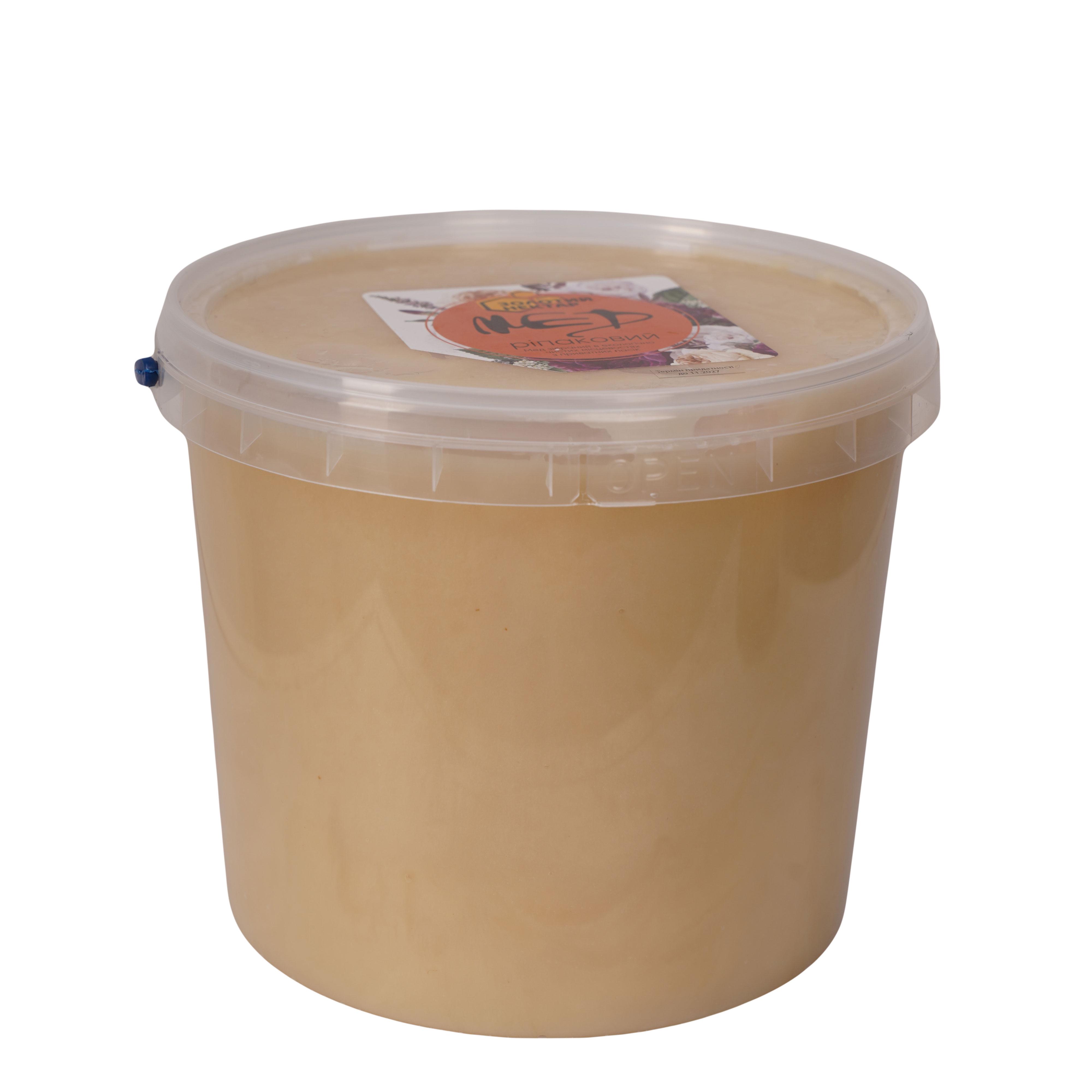 Мед рапсовый натуральный пчелиный Золотой Нектар в ведре 28 кг 20 л