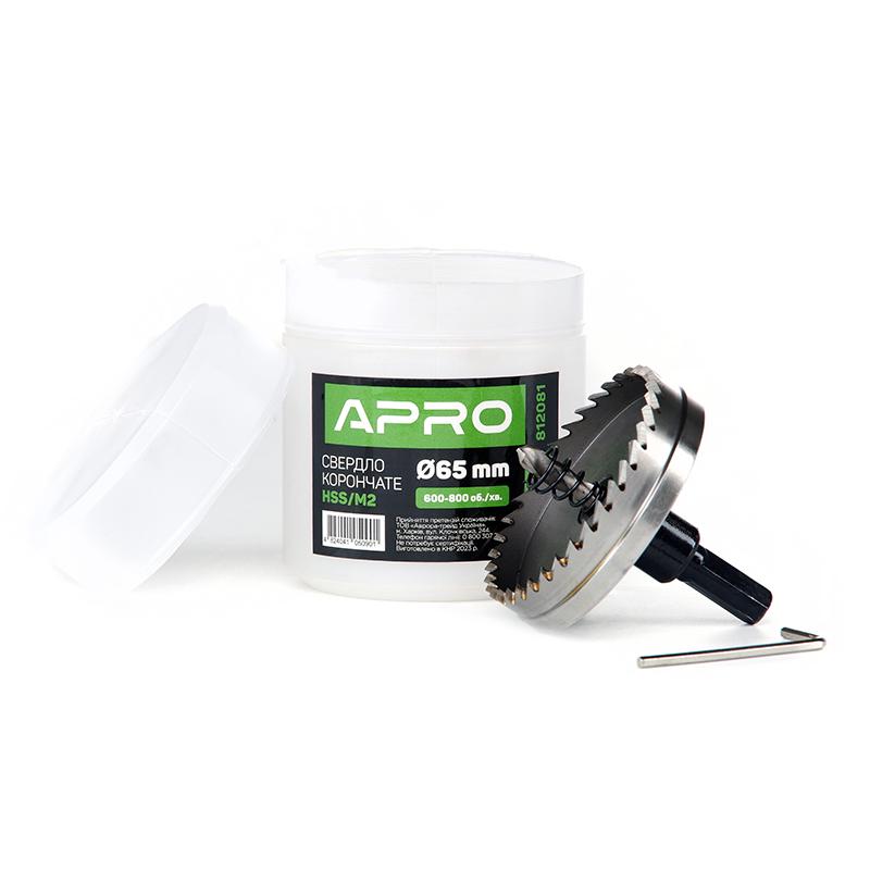 Свердло корончате Apro HSS/М2 Ø 65 мм (812081) - фото 2 Свердло корончате Apro HSS/М2 Ø 65 мм (812081) - фото 2