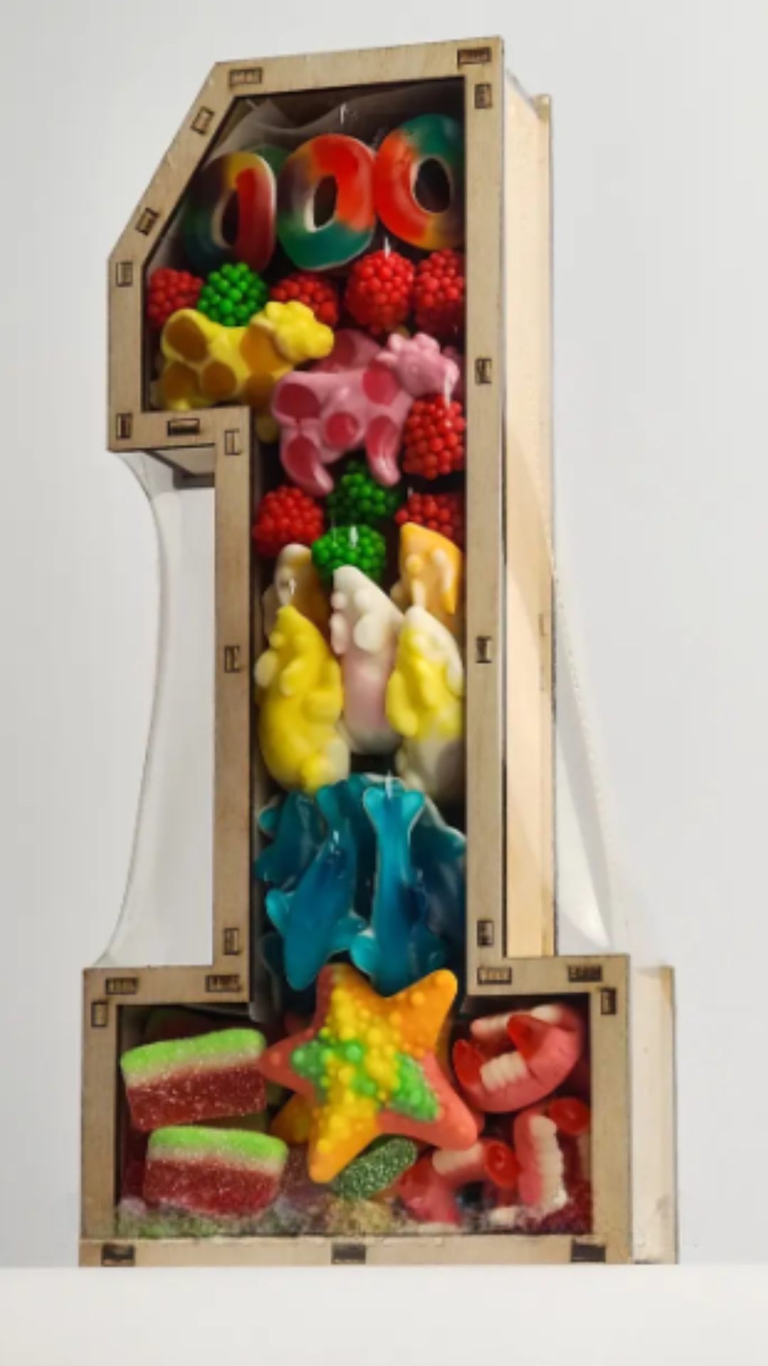 Подарунковий бокс солодкий Цифра 1 з желе (2507987731)