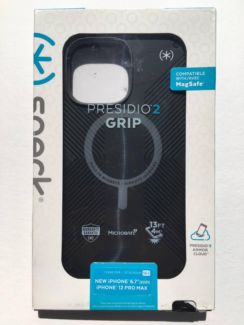 Чехол противоударный с антимикробным покрытием Speck Presidio2 Grip Magsafe для Iphone 13 Pro Max 12 Pro Max (6.7") Black - фото 2