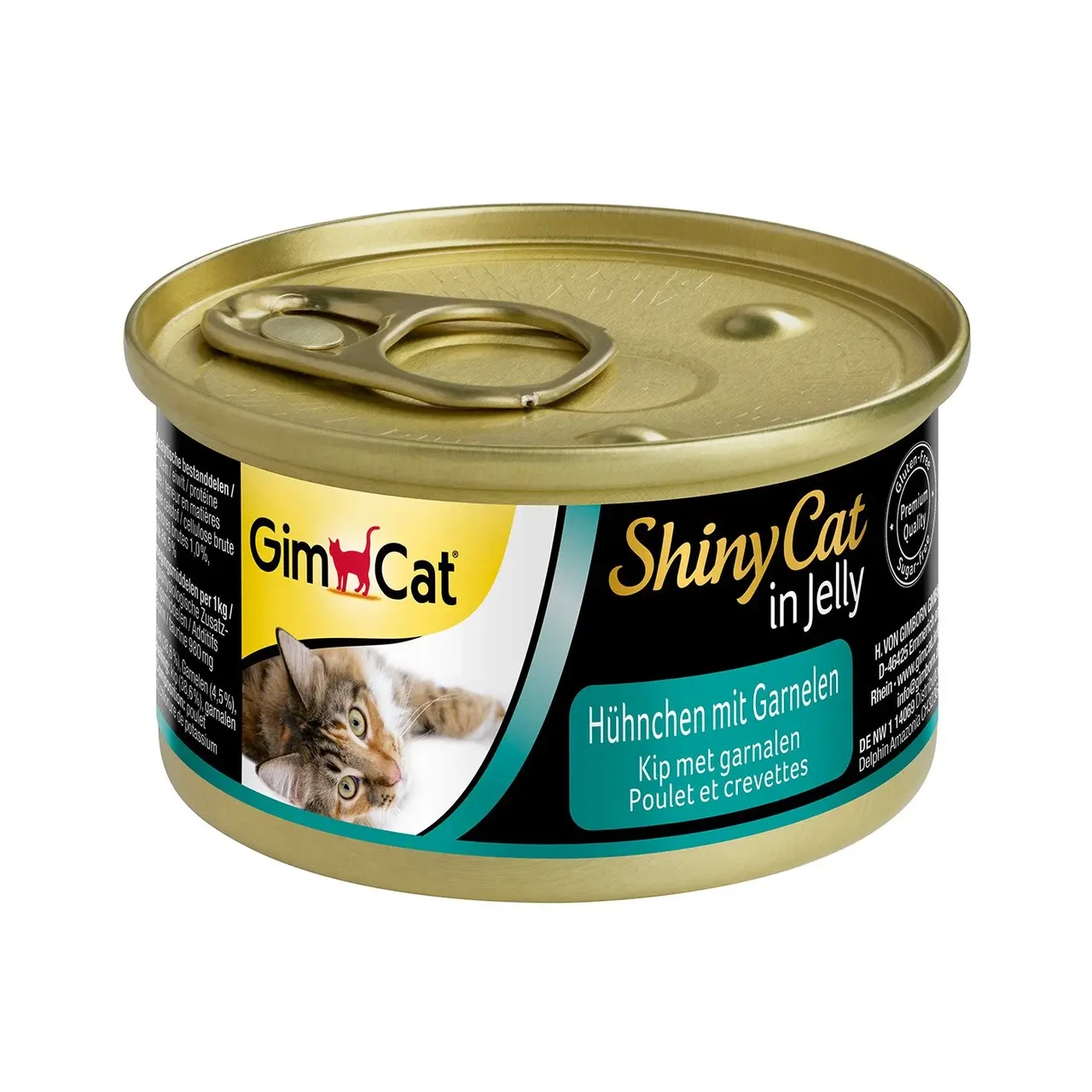 Вологий корм для котів GimCat Shiny Cat курка та креветки 70 г (G-413129/413327)