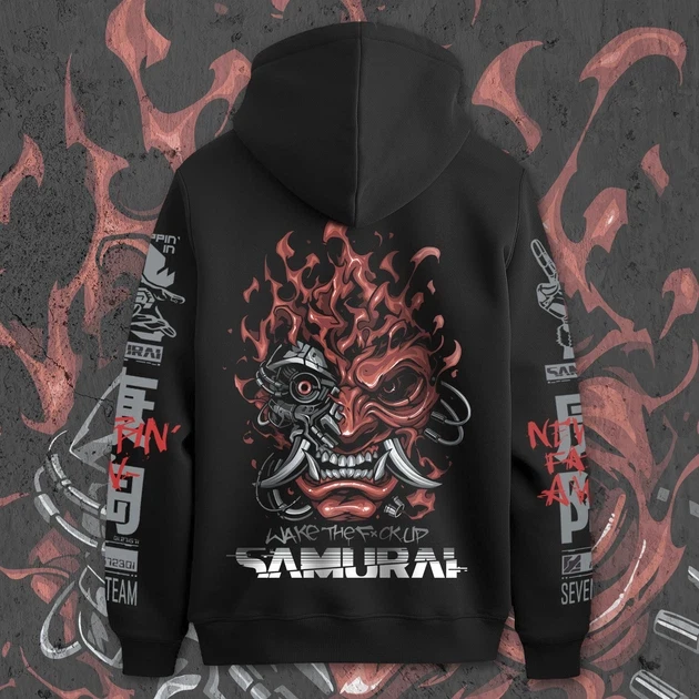 Худи для подростка мальчика с принтом Cyber Punk Wake up Samurai 180 см (Anime11216)