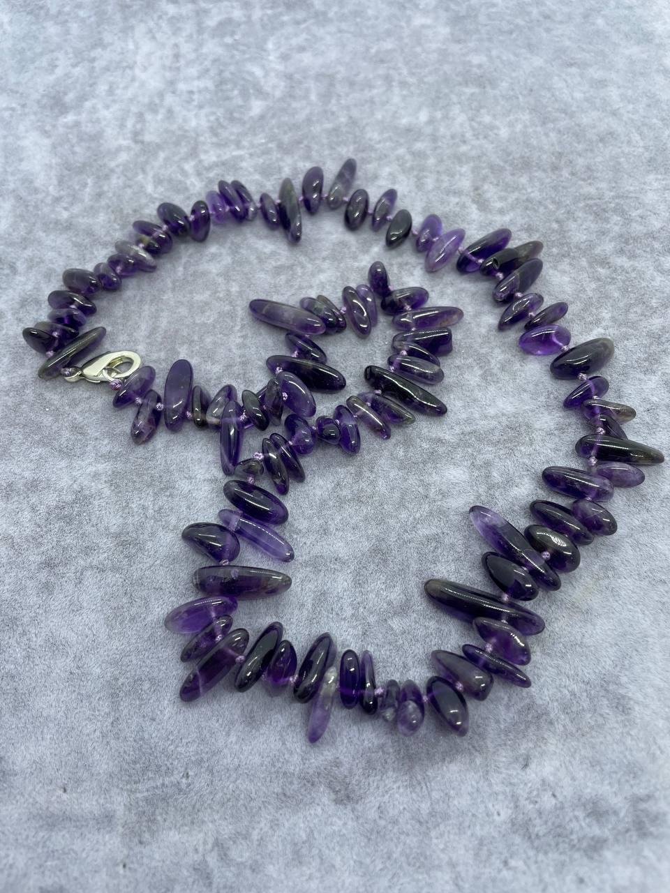 Намисто аметист 50 см Фіолетовий (302)