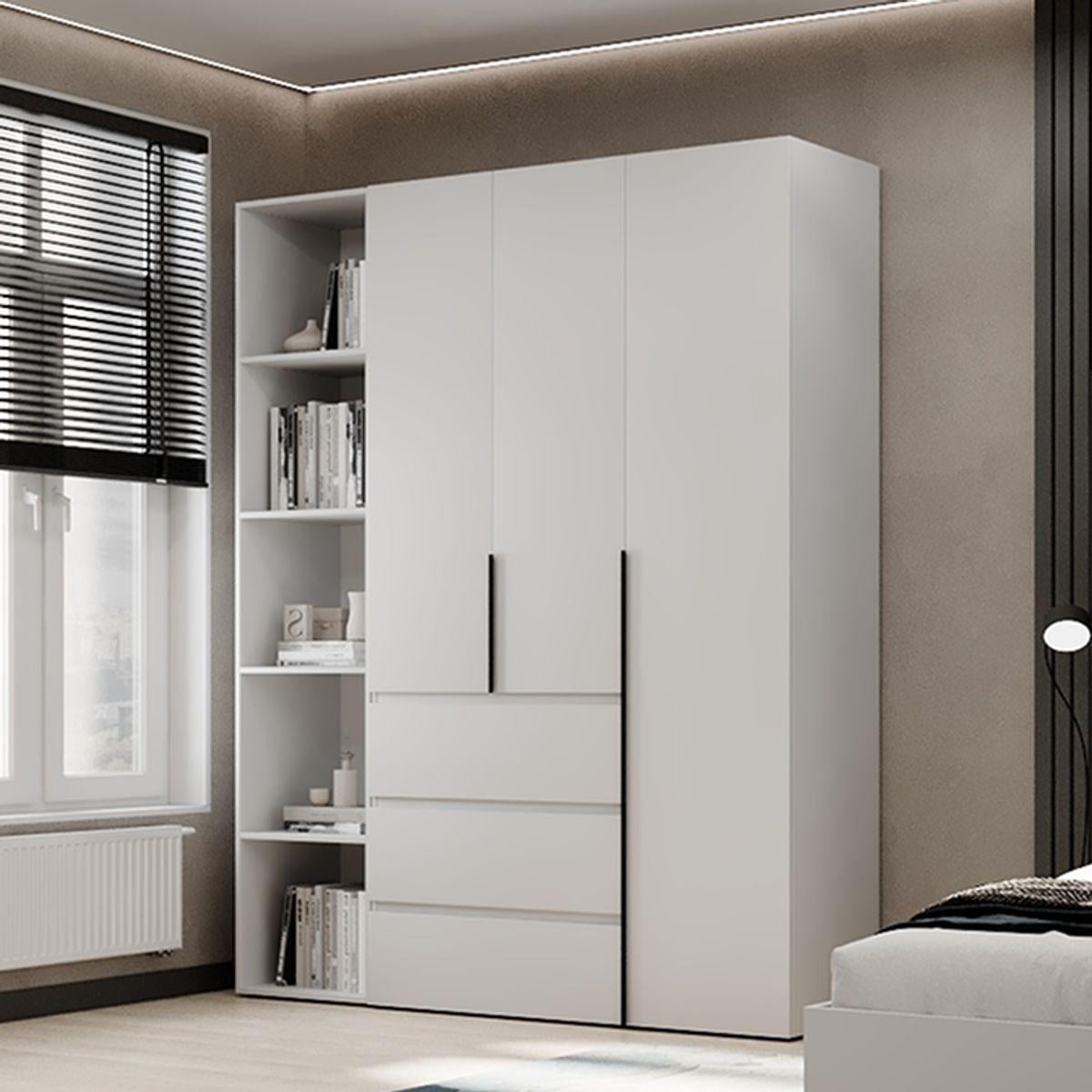 Шкаф распашный комбинированный №8 ART IN HEAD Light 1600x500x2200 мм Белый бриллиант (LTK081000000)