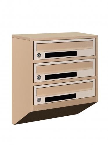 Почтовый ящик Lev-metal Е1-03.C на 3 секции 475x390x200 мм Бежевый (21030303)