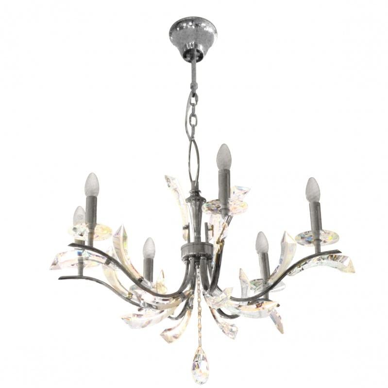 Люстра свеча подвесная хрустальная классическая Brille BCL-417S/6 E14 CHR