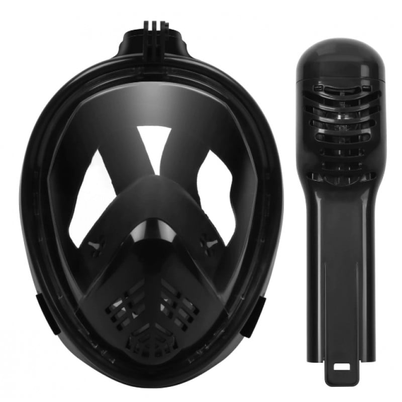 Маска для плаванья Free Breath L/XL с креплением для экшн-камеры Черный (00026)