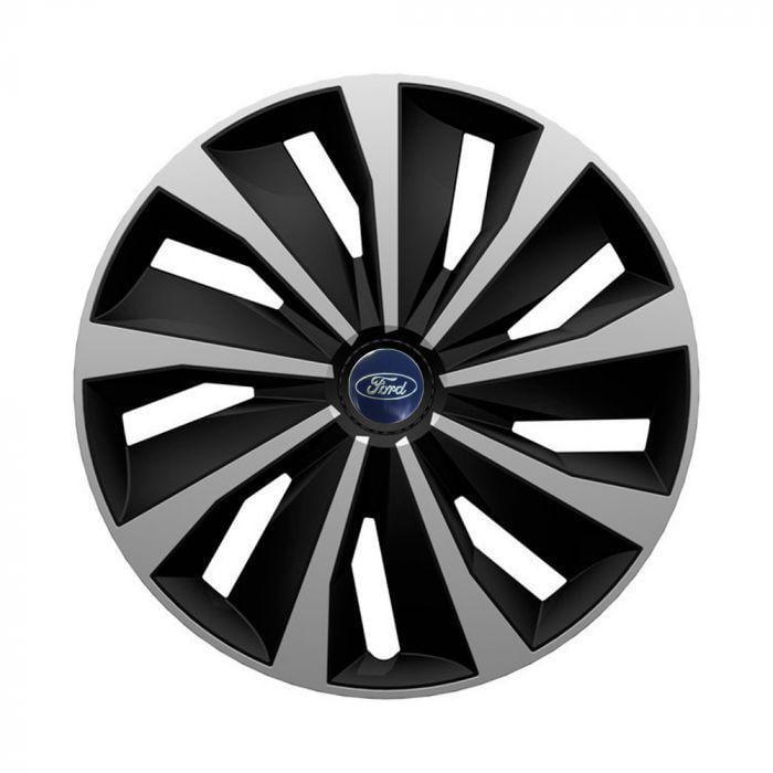 Колпаки для колес 4 Racing Grip R13 с логотипом Ford 4 шт. Silver/Black