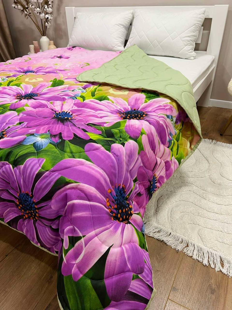 Одеяло летнее двухстороннее с рисунком двуспальное 180x210 см Лиловый (27455722) - фото 5 Одеяло летнее двухстороннее с рисунком двуспальное 180x210 см Лиловый (27455722) - фото 5