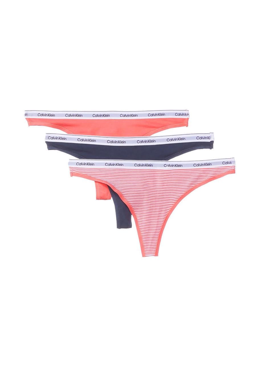 Набор женских трусов Calvin Klein Modern Logo Thong 3 шт. XL Разноцветный (2163389432591)