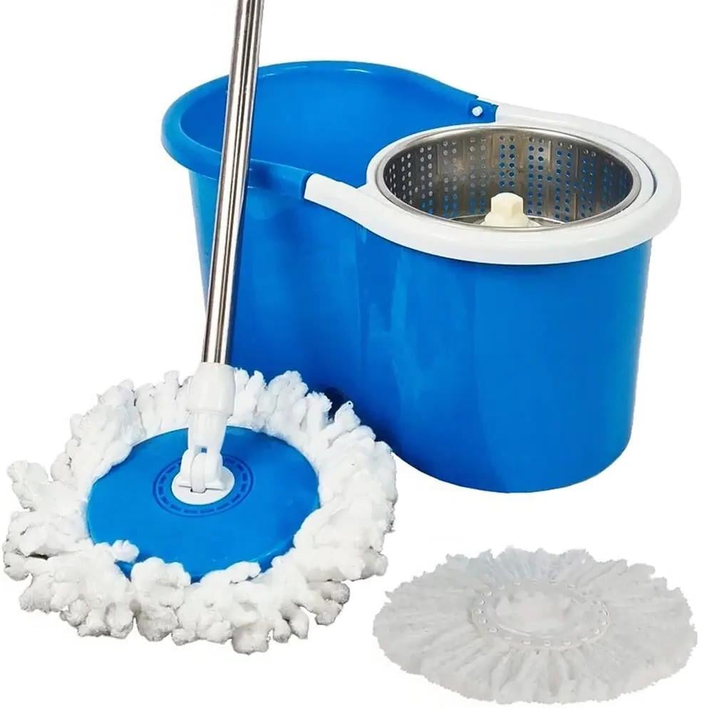 Швабра-турбо с ведром 10 л и двумя насадками Голубой (2104618426)