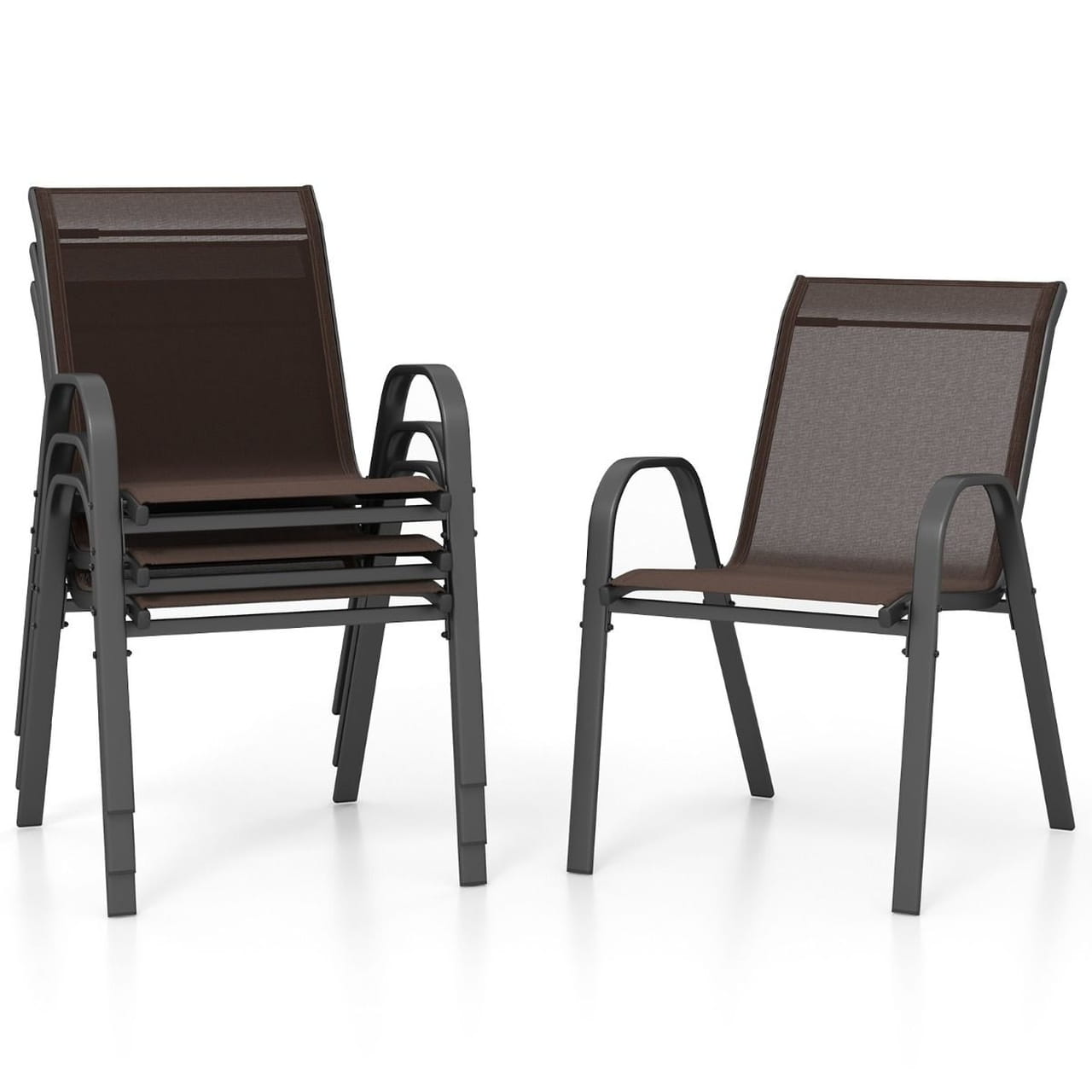 Стул садовый 56x70x84 см Коричневый (COSTWAY-01688) Стул садовый 56x70x84 см Коричневый (COSTWAY-01688)