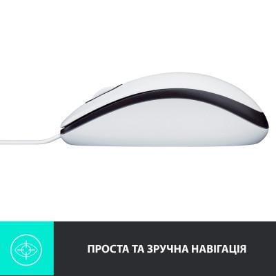 Компьютерная мышка Logitech M100 USB White (910-006764) - фото 5