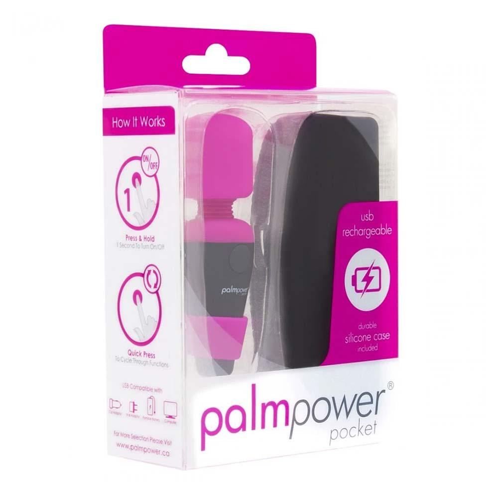 Вибромассажер-мини Palmpower Pocket 9 см Черно-розовый (23612)