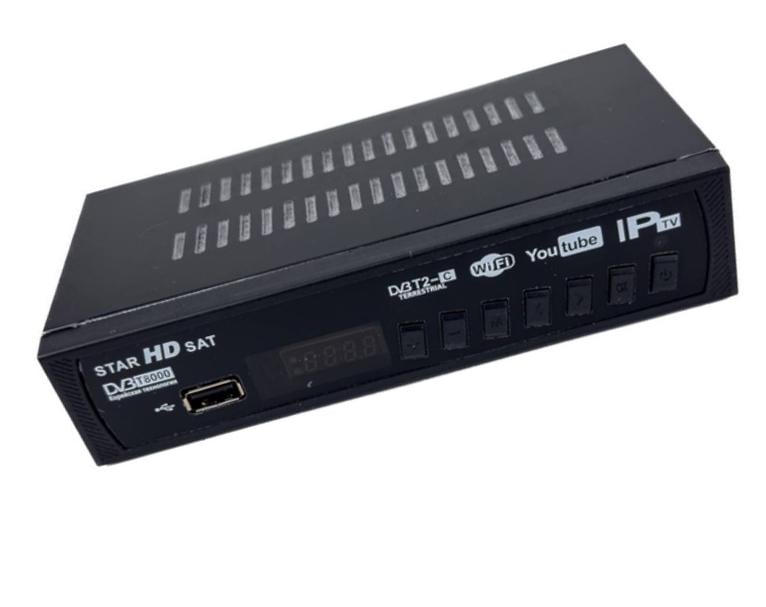 Приставка T8000 DVB-T2 Star HD Sat з пультом і виходами HDMI RCA USB (2390000007)