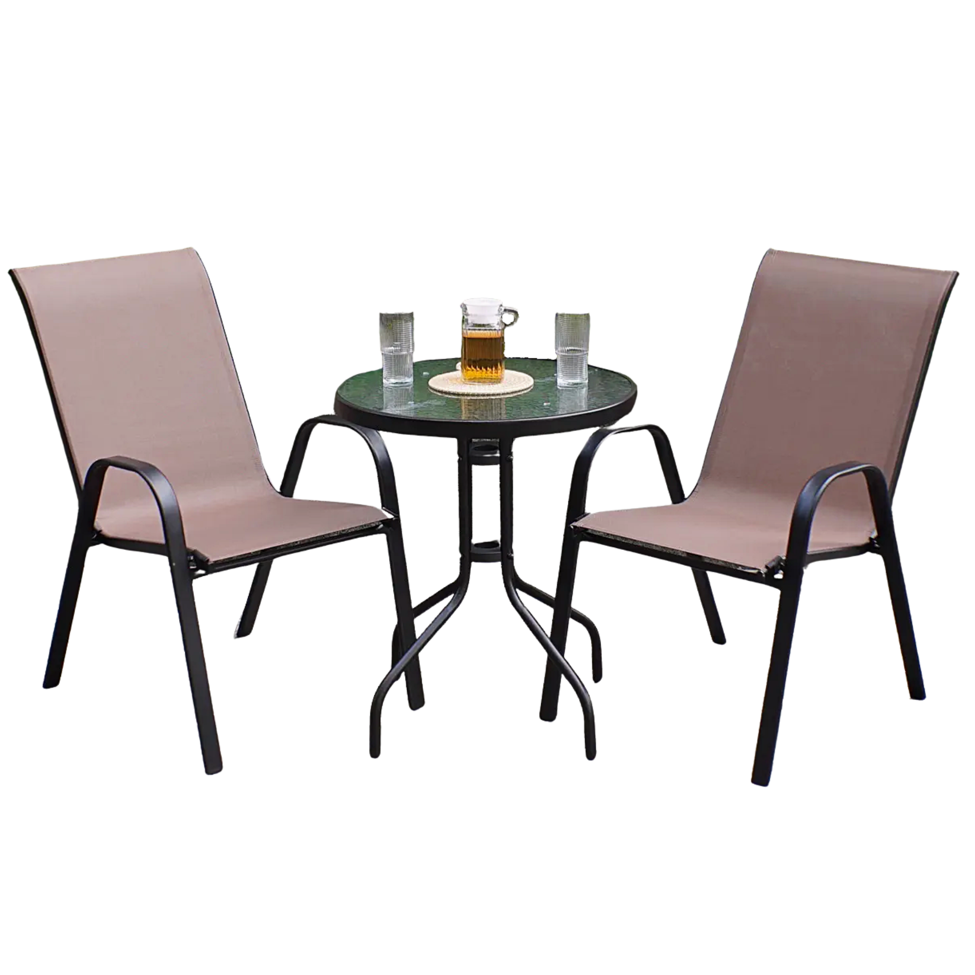 Комплект садовой мебели 4Points Udine-2 круглый стол 60 см/2 кресла текстилен Коричневый (DA-R4PUDI2BR) Комплект садовой мебели 4Points Udine-2 круглый стол 60 см/2 кресла текстилен Коричневый (DA-R4PUDI2BR)