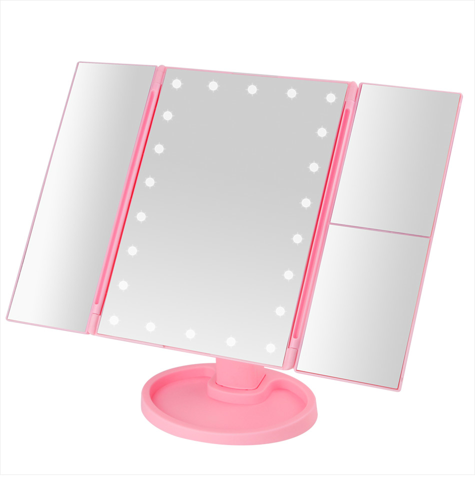 Зеркало для макияжа с подсветкой 22 Large LED Mirror Розовый