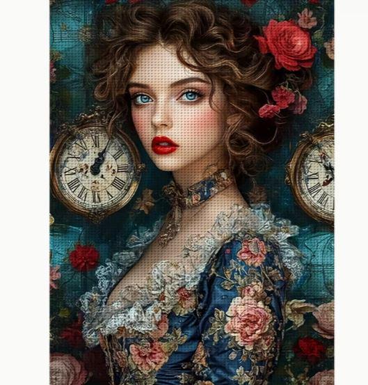 Набір для вишивки JOZYSH Вінтажна красуня 14CT канва Аїда з нанесеним малюнком 30x40 см (2881205572)